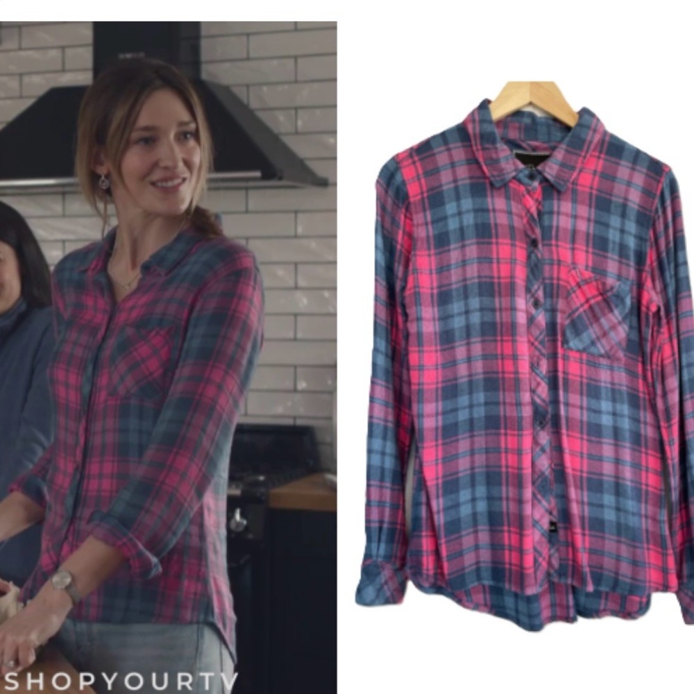Rails Hunter Plaid Long Sleeve Button Up Top.